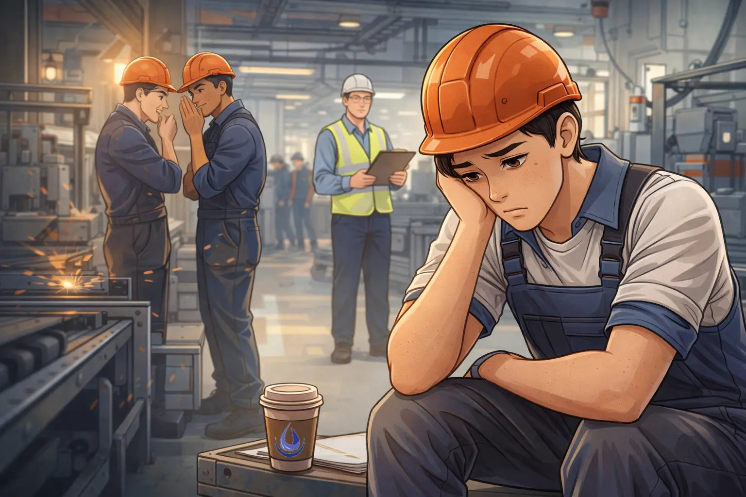 Ambiente corporativo com foco em prevencao de riscos psicossociais